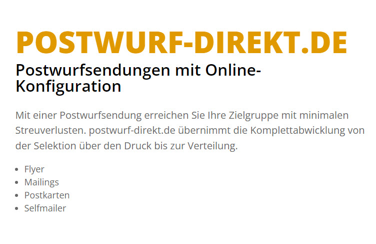 Postwurf Direkt Der Portoprofi