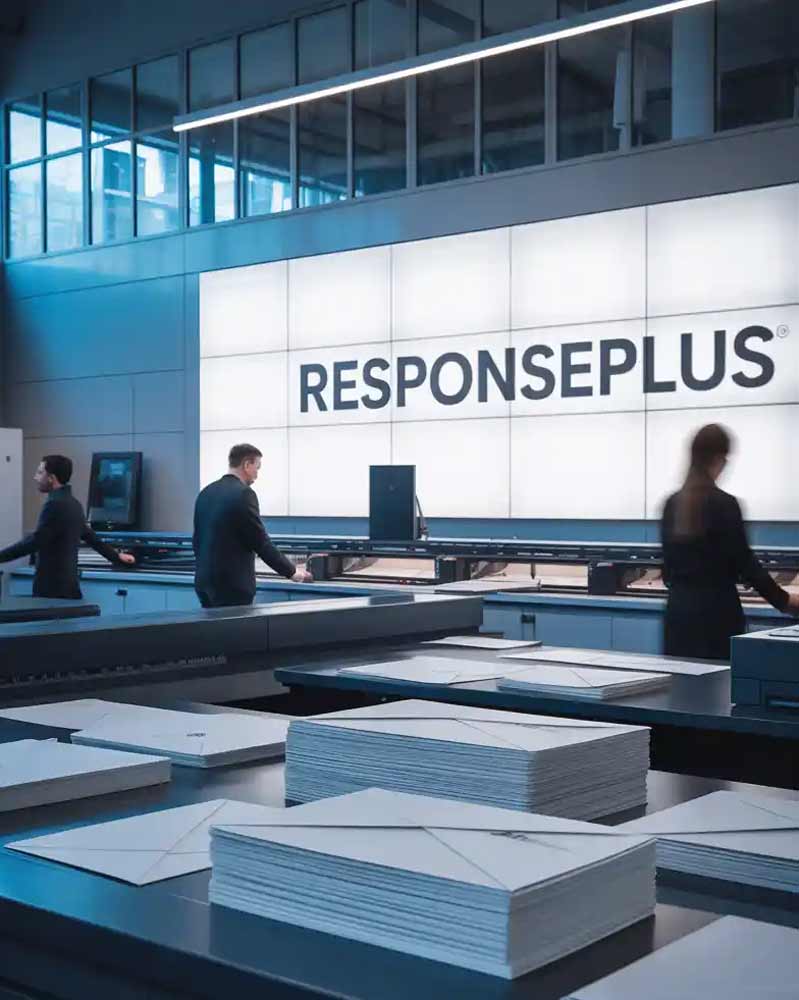 Lettershop mit gedruckten Responseplus-Umschlägen Das Responseplus-Verfahren ermöglicht bargeldlose Abwicklung von Antwortsendungen